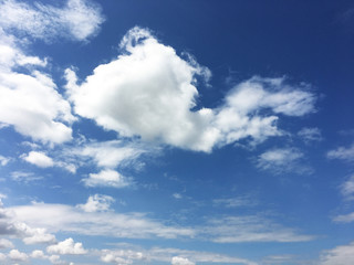 White clouds and blue sky background