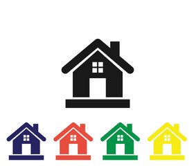 Modern Colorful home icon vector on white background