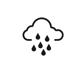Cloud line icon with rain drop