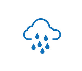 Cloud line icon with rain drop
