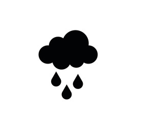 Rain icon with cloud on white background 