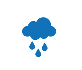 Rain icon with cloud on white background 