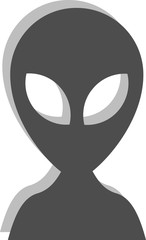 Vector alien logo on the White Blackground
