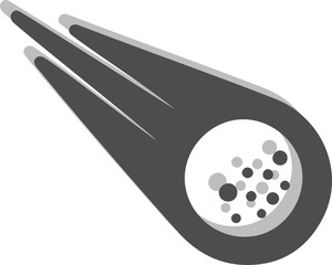 Vector illustration of meteor logo Or meteorite falls on the White Blackground © Arno