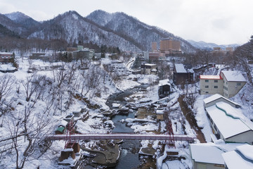 Fototapeta na wymiar Jozankei Onsen in winter, Japan