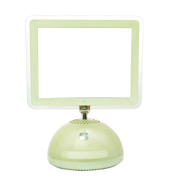 Computer Monitor, Old Apple IMac G3 With Blank Screen. Isolated On White Background.