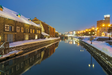 Otaru canel in winter, Hokkaido, Japan