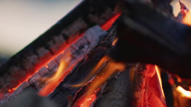 Close up view of a fire