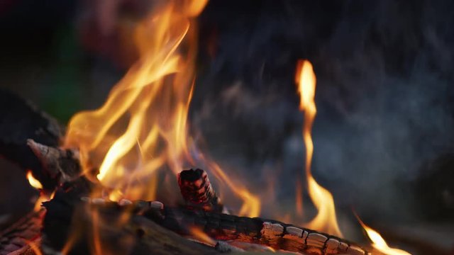 Close up of a campfire