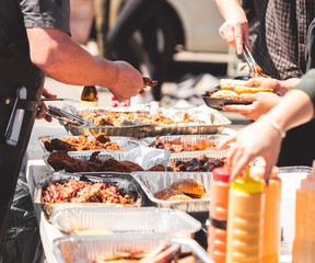 People serving food
