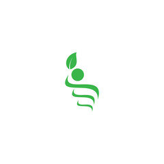 eco, nature abstract human silhouette logo icon - Vector
