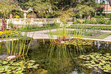 The garden of dreams beautiful green place to rest in the center of Kathmandu, Nepal.