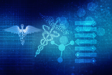 3d illustration Health care and medical logo 