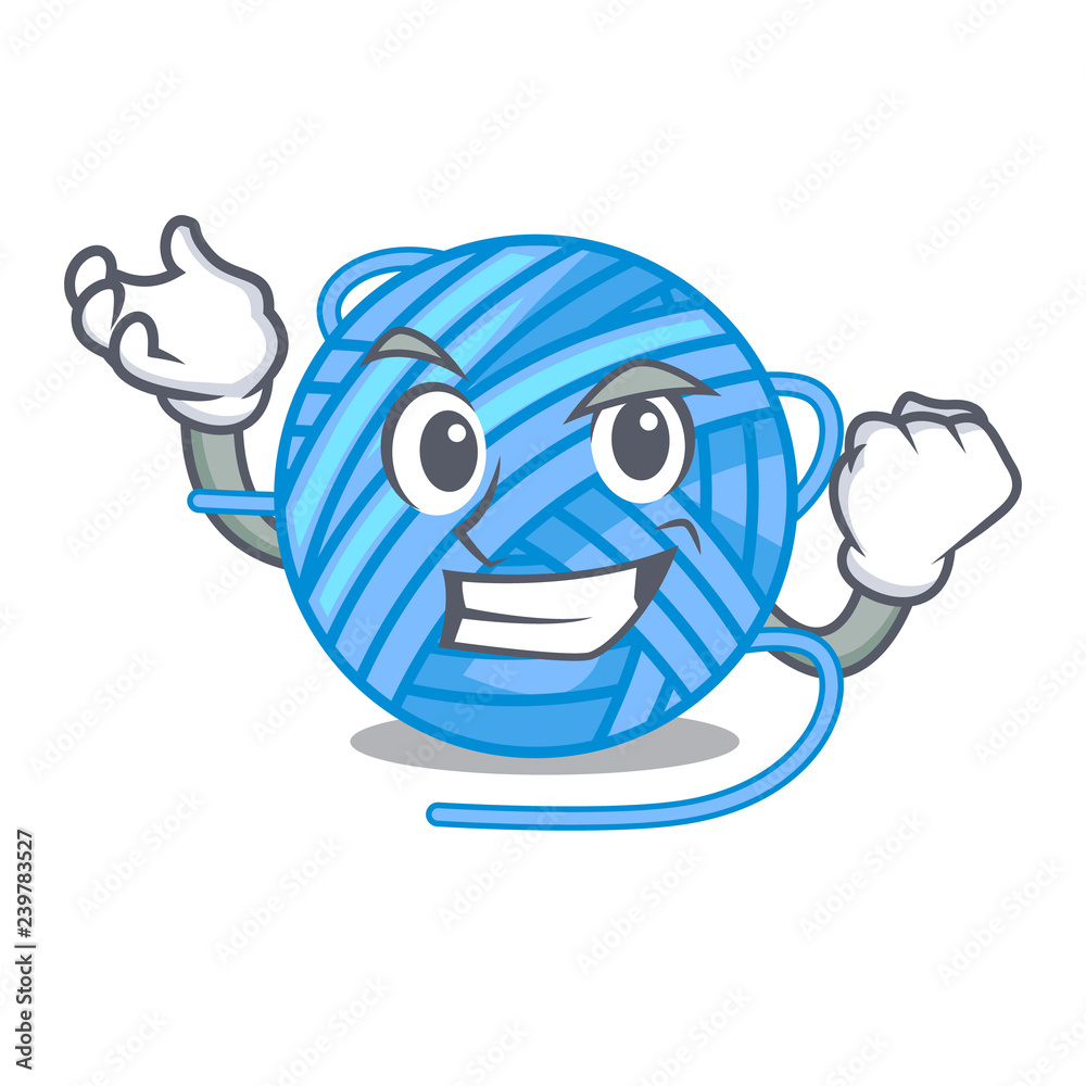 Poster Successful wool balls isolated on a mascot