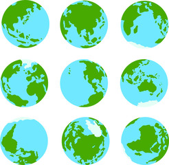 Illustration of a round earth set