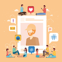 social community with man profile picture