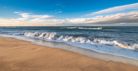 Seashore at sunset time