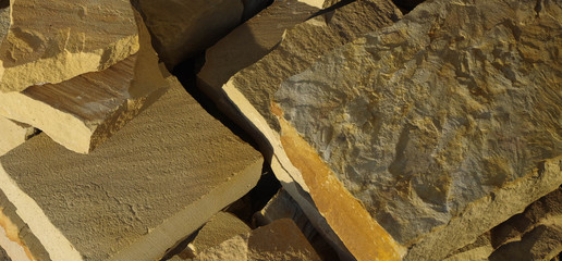 Quarried Texas sandstone blocks