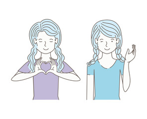 couple of girls talking avatars characters