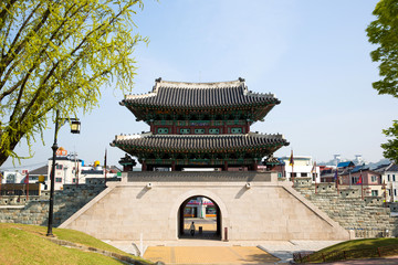 It is Jinjuseong Fortress which is a famous tourist attraction in Korea.