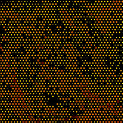Panel with circles, dots, points of different shades of Golden color. 