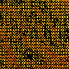 Panel with circles, dots, points of different shades of Golden color. 