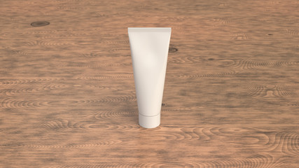 Blank white tube of toothpaste, cream or gel