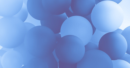 Abstract 3d render with geometric balloons for Holidays, celebration, event background. Christmas background.