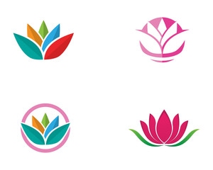 Fototapeta na wymiar Beauty lotus icon flowers design illustration