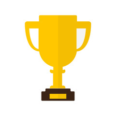 trophy icon vector in flat style on white background. Trophy cup icon vector