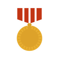 medal icon vector in flat style on white background