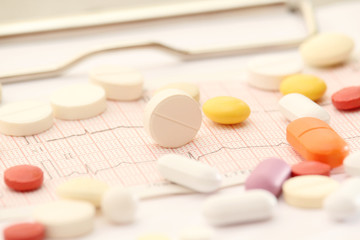 Medication pills as a medical healthcare concept	