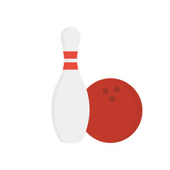 bowling icon vector in flat style on white background