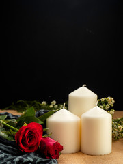 Rose with candles valentines day ornaments