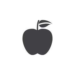 Apple with leaf vector icon. filled flat sign for mobile concept and web design. Apple fruit simple solid icon. Healthy food symbol, logo illustration. Pixel perfect vector graphics