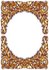 Thai traditional or ancient design frame, border, invitation, greeting card, background, back drop, banner