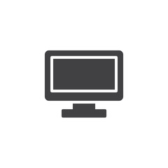 Computer monitor vector icon. filled flat sign for mobile concept and web design. Desktop computer, screen simple solid icon. PC display symbol, logo illustration. Pixel perfect vector graphics