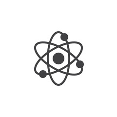 Atom structure vector icon. filled flat sign for mobile concept and web design. Atom and molecule simple solid icon. Nuclear Power symbol, logo illustration. Pixel perfect vector graphics