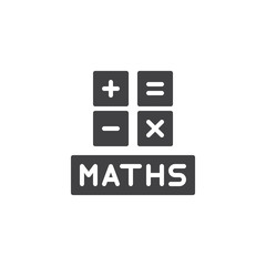 Math symbols vector icon. filled flat sign for mobile concept and web design. Mathematics simple solid icon. Symbol, logo illustration. Pixel perfect vector graphics