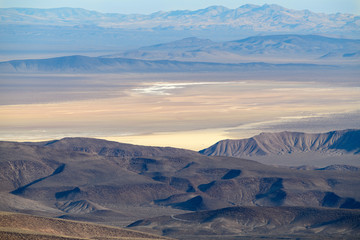 Naklejka na ściany i meble Aerial view of the Bonnie Claire Playa, Nevada, near Death Valley, USA