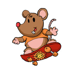 Mouse  skater performing a trick 