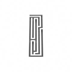3d render maze alphabet letter
