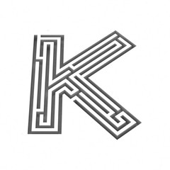 3d render maze alphabet letter