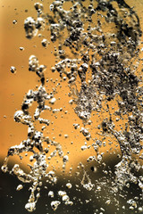 Water splashing in inversion as an abstract background