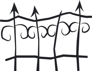Vector logo Iron fence in Halloween on the White Blackground