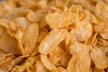 Close up of corn flakes texture