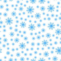 Seamless pattern of winter snowflakes vector background.