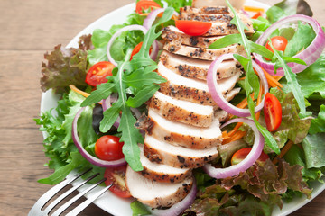 Chicken breast salad, Healthy food.