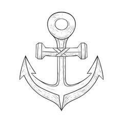 Anchor. Hand drawn sketch