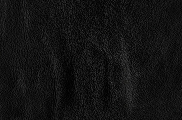 Deep dark black color luxury genuine cow leather texture background. Close up photography of sofa,...